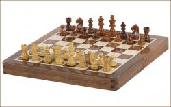Folding Magnetic Chess set Acacia 7 Inch